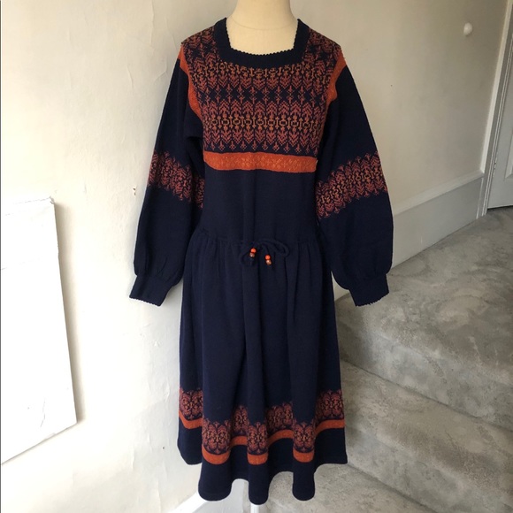 Vintage Dresses & Skirts - Josephine Baker Vintage Handmade Woollen Dress